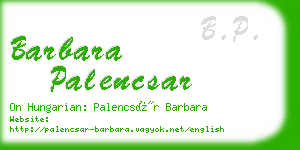 barbara palencsar business card